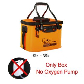 EVA Portable Fishing Bag Folding Thicken Live Fishing Box Tank Bucket Camping Fishing Tackle Fishbox Storage Bag (Option: Orange-35cm)