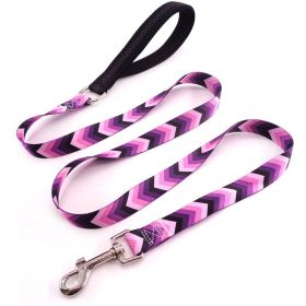 Flower training dog pet supplies printed dog leash (Option: Purple Arrow)