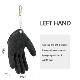 Fishing Gloves Anti-Slip Protect Hand from Puncture Scrapes Fisherman Professional Catch Fish Latex Hunting Gloves Left/Right (Ships From: CN, Color: Left2)