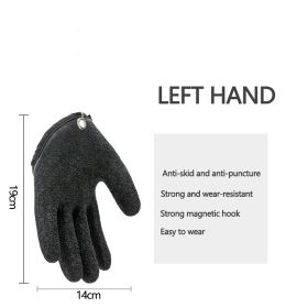 Fishing Gloves Anti-Slip Protect Hand from Puncture Scrapes Fisherman Professional Catch Fish Latex Hunting Gloves Left/Right (Ships From: CN, Color: Left)