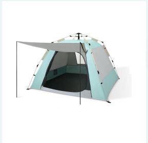 Foldable Automatic Thickening Sunscreen Wild Picnic Home Full Set Camping Tent (Option: Macaron Green23-4 Style)